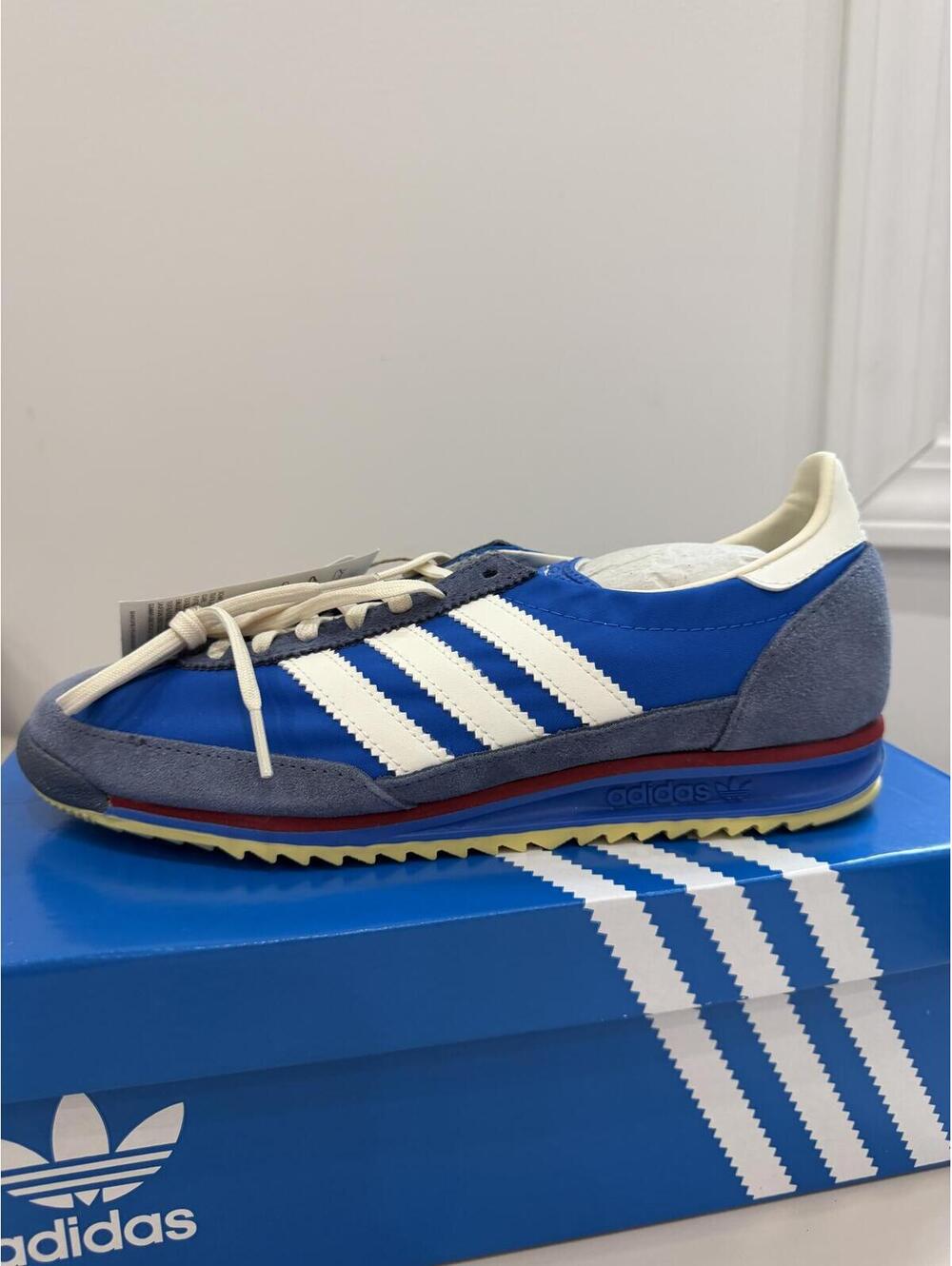 adidas Retro Blue White Suede Nylon Sneakers with Box SL 72 OG 8.5 - Picture 2 of 13